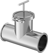 Image of Product. Front orientation. Strainers. Stainless Steel Quick-Clamp T-Strainers.
