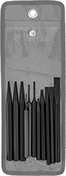 Image of Product. 11-Piece Set. Front orientation. Pin Removal Punches. Punch and Chisel Sets, 11 Pieces.