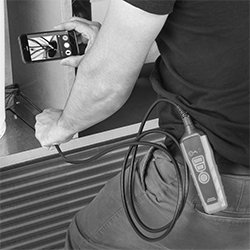 Image of ProductInUse. Front orientation. Borescopes. Borescopes For Smartphones and Tablets .