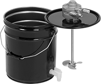 Image of Product. Front orientation. Mixers. Air-Powered Mixers with Batch Cans, Steel Container.