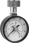 Image of Product. Front orientation. Pressure Gauges. Drinking Water Pressure Gauges, Dual Scale, Top Connection.