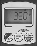Image of Product. LCD Display. Front orientation. ZoomedIn view. Contains Border. Thermometers. Soldering Iron Tip Thermometers.