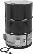 Image of ProductInUse. 1 Ouput Setting. Front orientation. Wraparound Heaters. Heavy Duty Wraparound Heaters for Pails and Drums, Nonadjustable Thermostat—With One Output Setting.