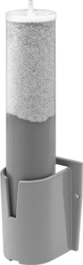 Image of Product. Shown with Water Deionizer Bracket (not included). Front orientation. Disposable Water Deionizer, 50000 Ohms Water Resistivity.