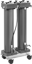 Image of Product. Front orientation. Water Deionizers. Water Deionizers, Opaque Gray PVC Housing.