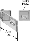 Image of Product. Front orientation. Contains Annotated. Hasps. Padlockable Hasps, Style F.
