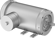 Image of Product. Front orientation. Electric Motors. Sanitary and Washdown Base/Face-Mount AC Motors, Totally Enclosed Fan-Cooled (TEFC) Motor Enclosure.