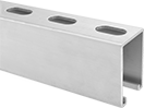 Image of Product. Front orientation. Strut Channel Framing and Fittings. High-Profile Strut Channel, Slotted Hole—1 1/8" Long Slot × 9/16" Wide Slot.