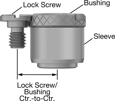 Image of System. Front orientation. CrossSection view. Contains Annotated. Removable Drill Bushing, 0.9375" ID, 1-3/8" OD, 1" Long.