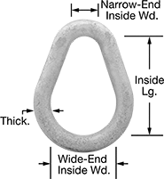 Image of Product. Front orientation. Contains Annotated. Chain Rings. Pear-Shaped Chain Rings—Not for Lifting.