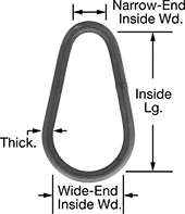 Image of Product. Front orientation. Contains Annotated. Chain Rings. Pear-Shaped Chain Rings—For Lifting.