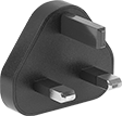 Image of Specification. BS 1363 Plug (United Kingdom ). Front orientation. ZoomedIn view. BS 1363. International AC to DC Adapter Cords.