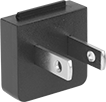Image of Specification. NEMA 1-15 Plug (North America). Front orientation. ZoomedIn view. NEMA 1-15. International AC to DC Adapter Cords.