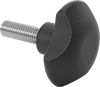 Metal-Detectable Threaded-Stud Knobs