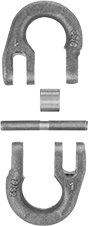 Image of Product. Front orientation. Exploded view. Chain Connecting Links. Removable Figure-Eight Chain Connecting Links—For Lifting.