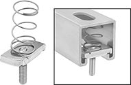 Image of Product. Front orientation. Contains Inset. Strut Channel Framing and Fittings. Spring-Loaded Strut Channel Nuts with Stud.