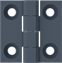 Image of Product. Front orientation. Hinges. Metal-Detectable Hinges with Holes.