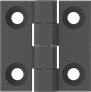 Image of Product. Front orientation. Hinges. Metal-Detectable Hinges with Holes.
