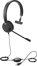 Image of Product. Front orientation. Headsets. Headsets with Microphone, Single Sound Output.