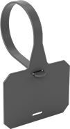 Image of Product. Front orientation. Tags. Metal- and X-Ray-Detectable Plastic Write-On Tags, Blank Tags with Notched-Loop Tag Holder.