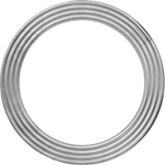 Image of Product. Corrugated. Front orientation. Pipe Gaskets. High-Temperature Steam-Resistant Metallic Pipe Gaskets, Plain-Back Gaskets for ANSI Flanges, For ANSI Class 150, Corrugated.