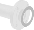Image of ProductInUse. Gasket Shown with Raised-Surface Pipe Flange. Front orientation. Pipe Gaskets. High-Temperature Steam-Resistant Metallic Pipe Gaskets.