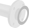 Image of ProductInUse. Gasket Shown with Flat-Surface Pipe Flange. Front orientation. Pipe Gaskets. High-Temperature Steam-Resistant Metallic Pipe Gaskets.