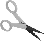 Image of Product. Straight Standard Handle. Front orientation. Scissors. Nonstick Lightweight Scissors, Straight Handle.