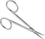 Image of Product. Fine-Point Blade Tip. Front orientation. Fine Point. Flush-Cut Compact Scissors.