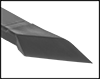 Image of Product. Angled Beveled Edge. Front orientation. ZoomedIn view. Contains Border. 7" Long Angled Scraper with 1" Wide Beveled-Edge Blade. Nonscratching Plastic Blade Flat-Surface Scraper Sets.