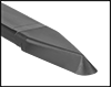 Image of Product. Round Beveled Edge. Front orientation. ZoomedIn view. Contains Border. 7" Long Scraper with 3/8" Wide Round Beveled-Edge Blade. Nonscratching Plastic Blade Flat-Surface Scraper Sets.