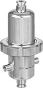 Image of Product. Front orientation. Filter Housings. Corrosion-Resistant Metal Filter Housings with Cartridge for Food and Beverage Steam Lines.