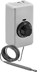 Image of Product. DPST (Double Pole, Single Throw) Switch with Enclosed Housing. Front orientation. Temperature Switches. Wall-Mount Temperature Switches, DPST—2 Circuits Controlled, Enclosed Housing.