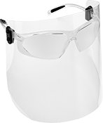 Image of Product. Style A (Safety Glasses Not Included). Front orientation. Face Shields. Disposable Face Shields, Style A.