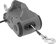 Image of Product. Front orientation. Winches. Portable Electric Winches for Wire Rope—For Horizontal Pulling.