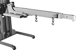 Image of ProductInUse. Shown Installed on Forklift. Front orientation. Forklift Booms. Forklift Booms.