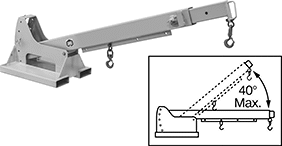Image of Product. Style H. Front orientation. Contains Annotated, Inset. Style H. Forklift Booms.