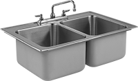 Image of Product. Style H (Shown with Faucet). Front orientation. Sinks. Countertop Sinks, Style H.