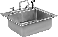 Image of Product. Style G (Shown with Faucet and Sprayer). Front orientation. Sinks. Countertop Sinks, Style G.