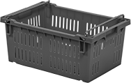 Image of Product. Front orientation. Tote Boxes. Nestable and Stackable Plastic Vented Tote Boxes .