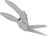 Image of Product. Style A. Front orientation. Scissors. Easy-Cut Lightweight Scissors, Offset Handle, Style A.