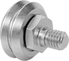 Threaded V-Groove Track Rollers with Adjustable Shoulder