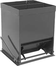 Image of Product. Style A. Front orientation. Hoppers. Hook-Mount Hoppers, Steel Body, Style A.