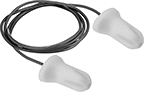 Image of Product. Front orientation. Earplugs. Earplugs , Cord, Flared Bullet, Interior Channels.