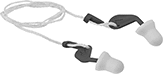 Image of Product. Front orientation. Earplugs. Earplugs , Cord, Flared Bullet, Plastic Tab.