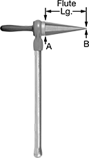 Image of Product. Front orientation. Contains Annotated. Reamers. Reamers for Deburring, L-Handle Shank, Straight Flute.
