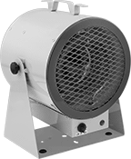 Image of Product. Front orientation. Space Heaters. Portable Small-Space Electric Heaters , With Thermostat, 19,100 BTU/hr Heat Output, Steel Housing.