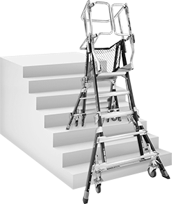 Image of Product. Adjustable Height. Front orientation. Ladders. Enclosed Platform Step Ladders.