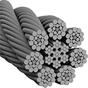 Image of Product. 7 × 19 IWRC. Front orientation. Wire Rope. Extra-Flexible Wire Rope for Lifting, 7 × 19 IWRC Wire Rope.