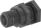 Image of Product. Cement Socket Female. Front orientation. Pipe and Fittings. Thick-Wall Plastic Pipe Fittings for Water, Through-Wall Straight Connectors for Tanks with Gasket, Cement Socket Female, For Flat Tank Surface, For Curved Tank Surface.